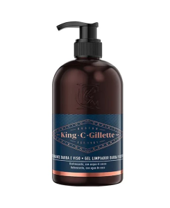 Gillette king gel limpiador barba y rostro 350 ml .